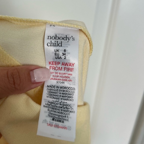 Nobody’s Child Tie Front Wide Leg Trouser in Butter Yellow Lemon size 2 NWT - Picture 8 of 11